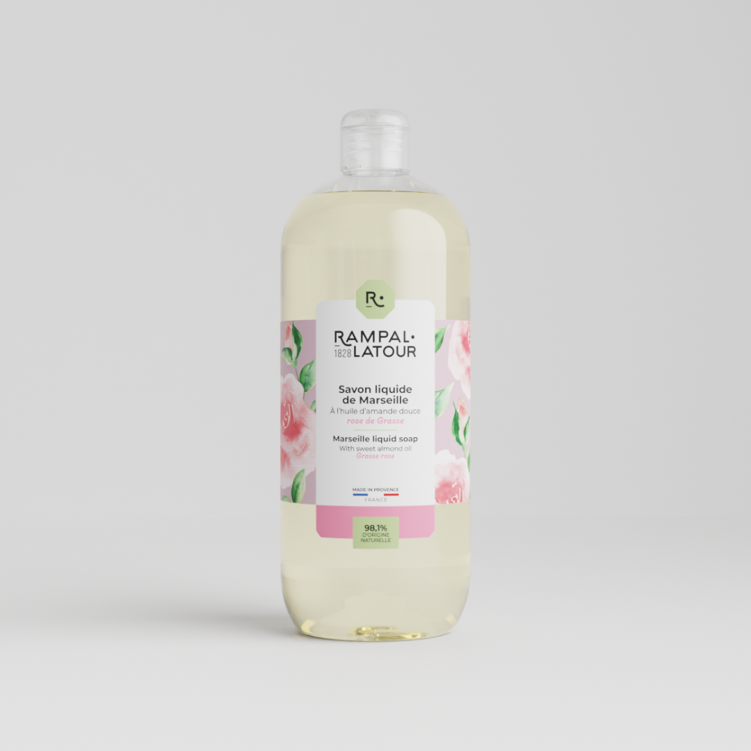 Marseille liquid soap Rose de Grasse 1L