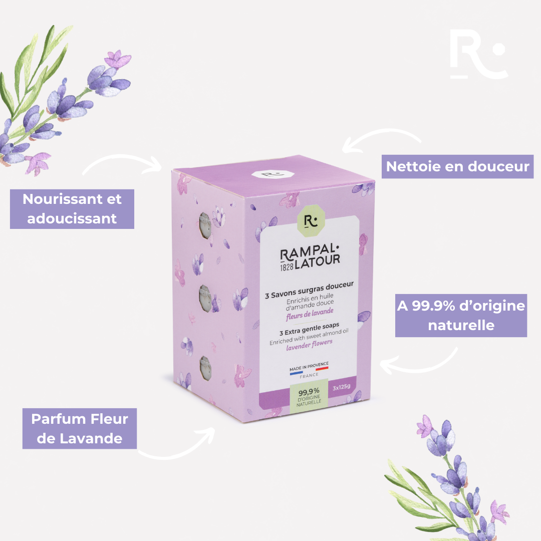 Savon surgras Fleurs de Lavande 3x125g