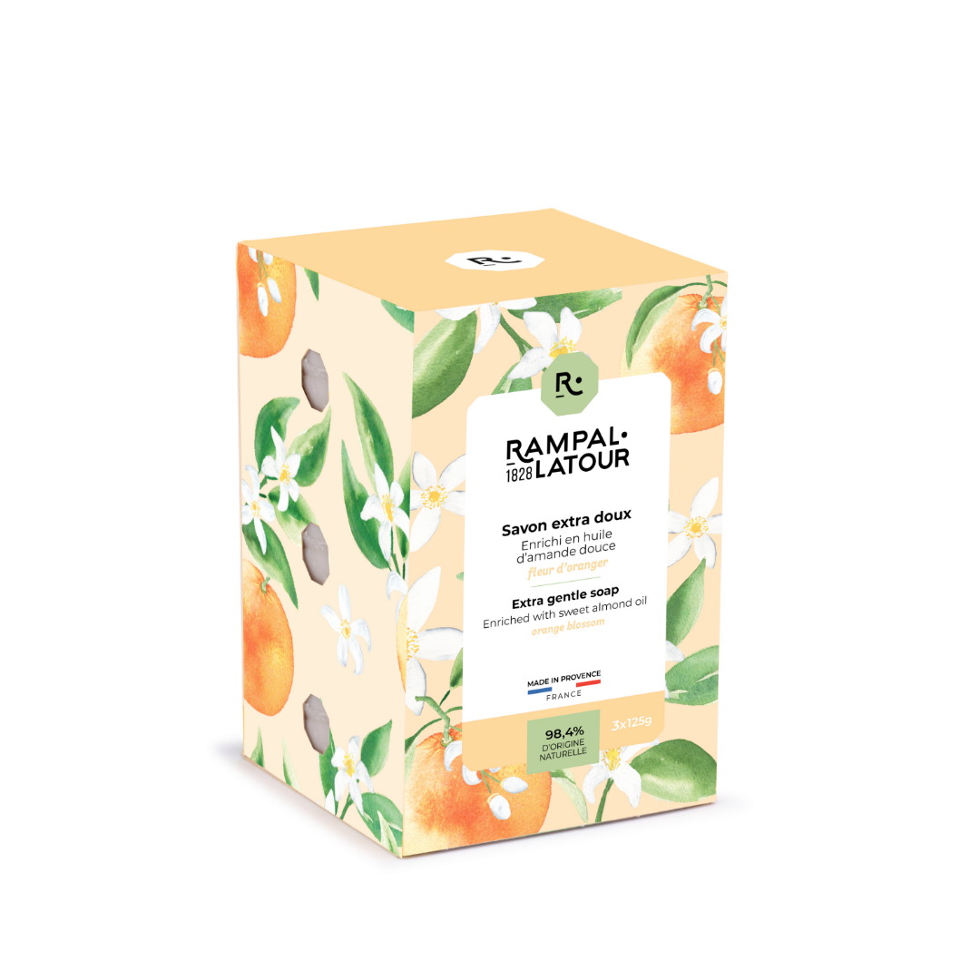 Savon surgras Fleur d'oranger 3x125g