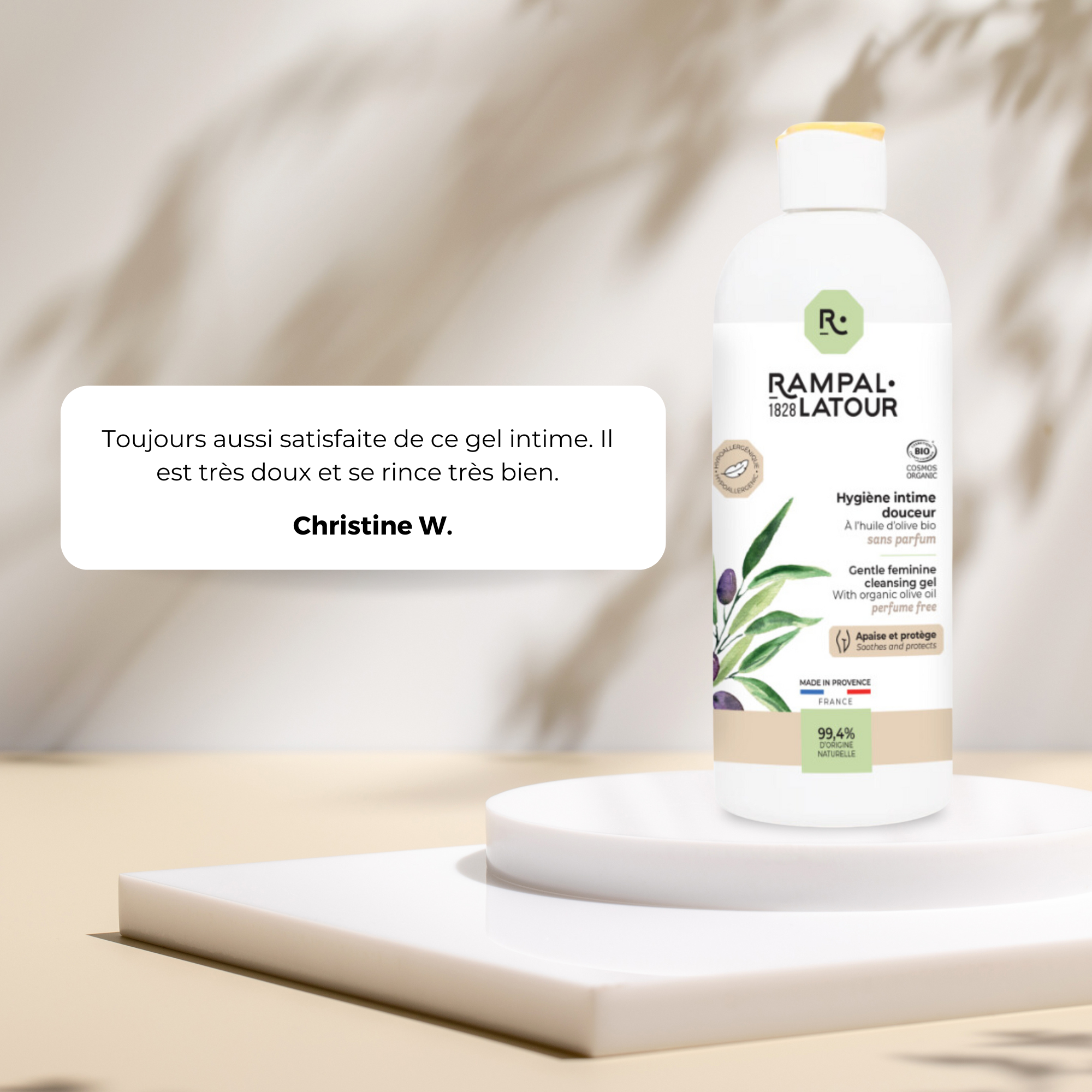 Gel hygiène intime douceur certifié bio 500ml - Cosmos Organic