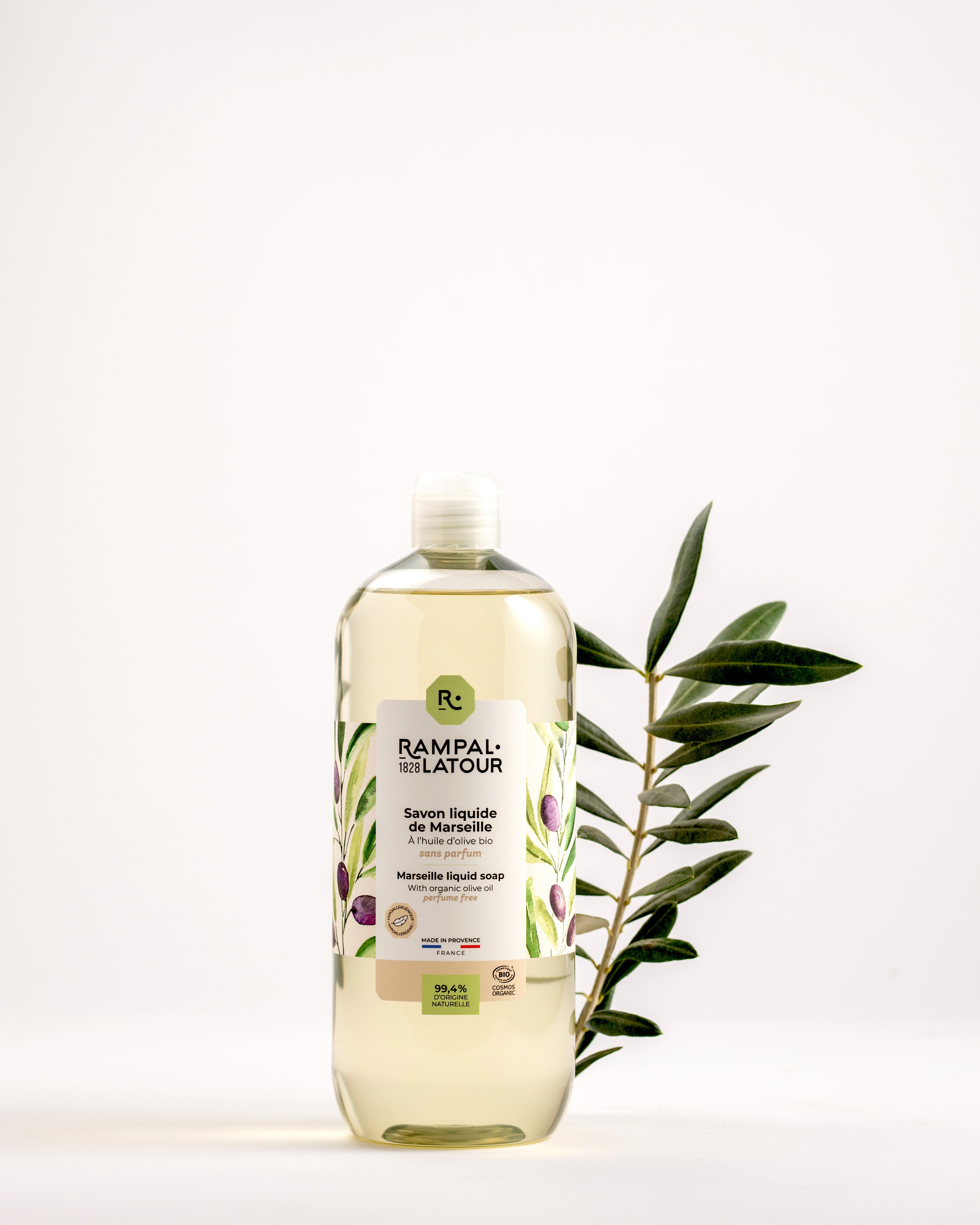 Marseille liquid soap certified organic Hypoallergenic 1L - Cosmos Organic