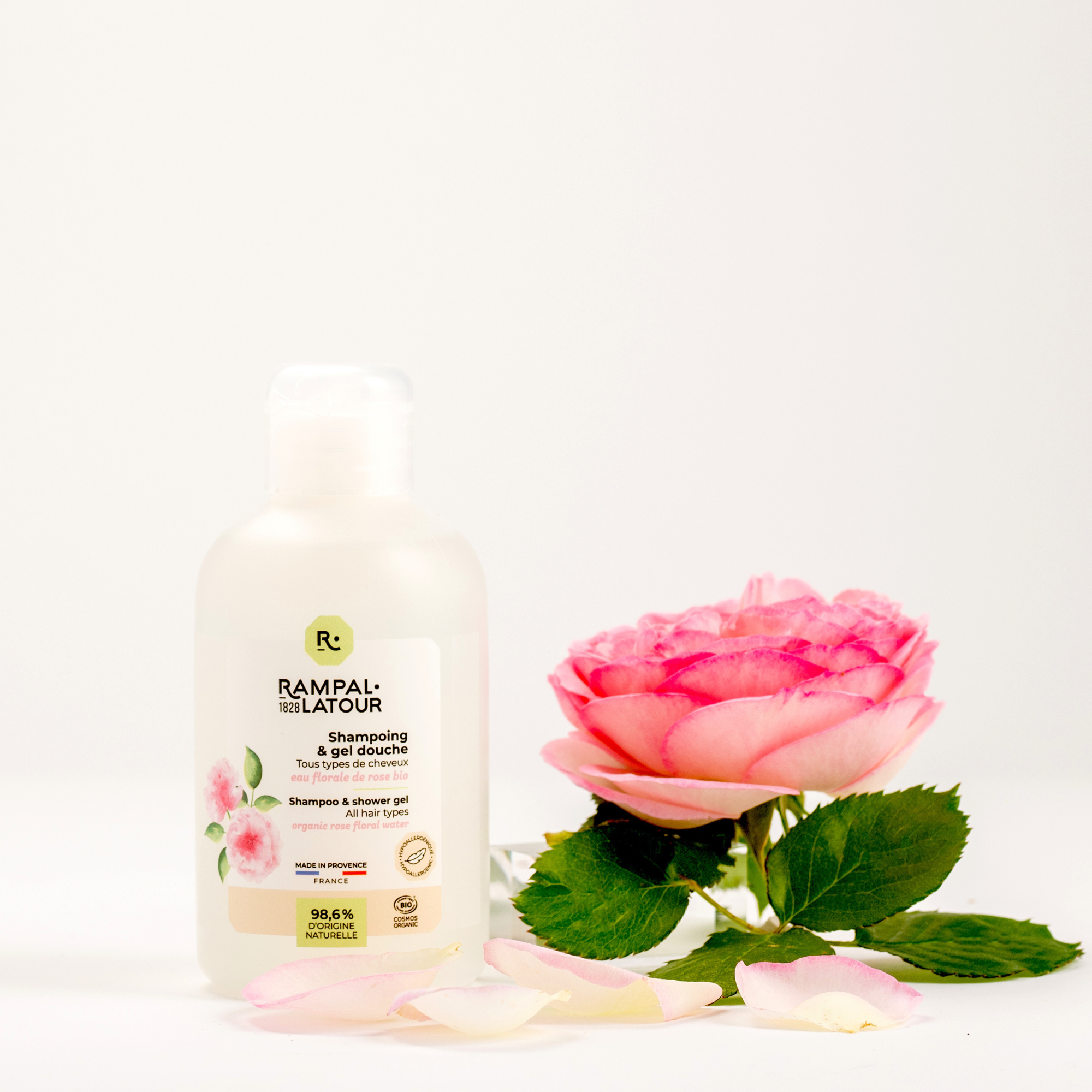 Shower shampoo certified organic Rose de Damas 250ml - Cosmos Organic