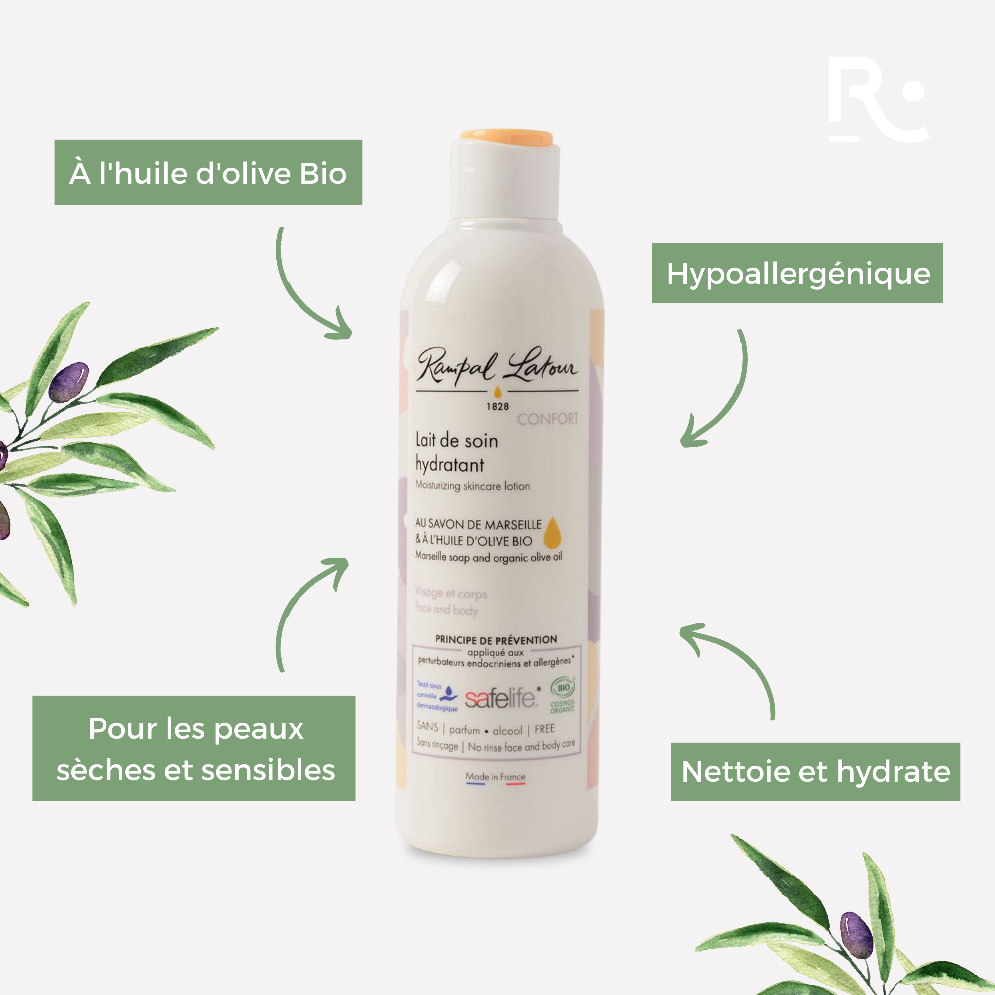 Certified organic moisturizing comfort milk 250ml - Cosmos Organic
