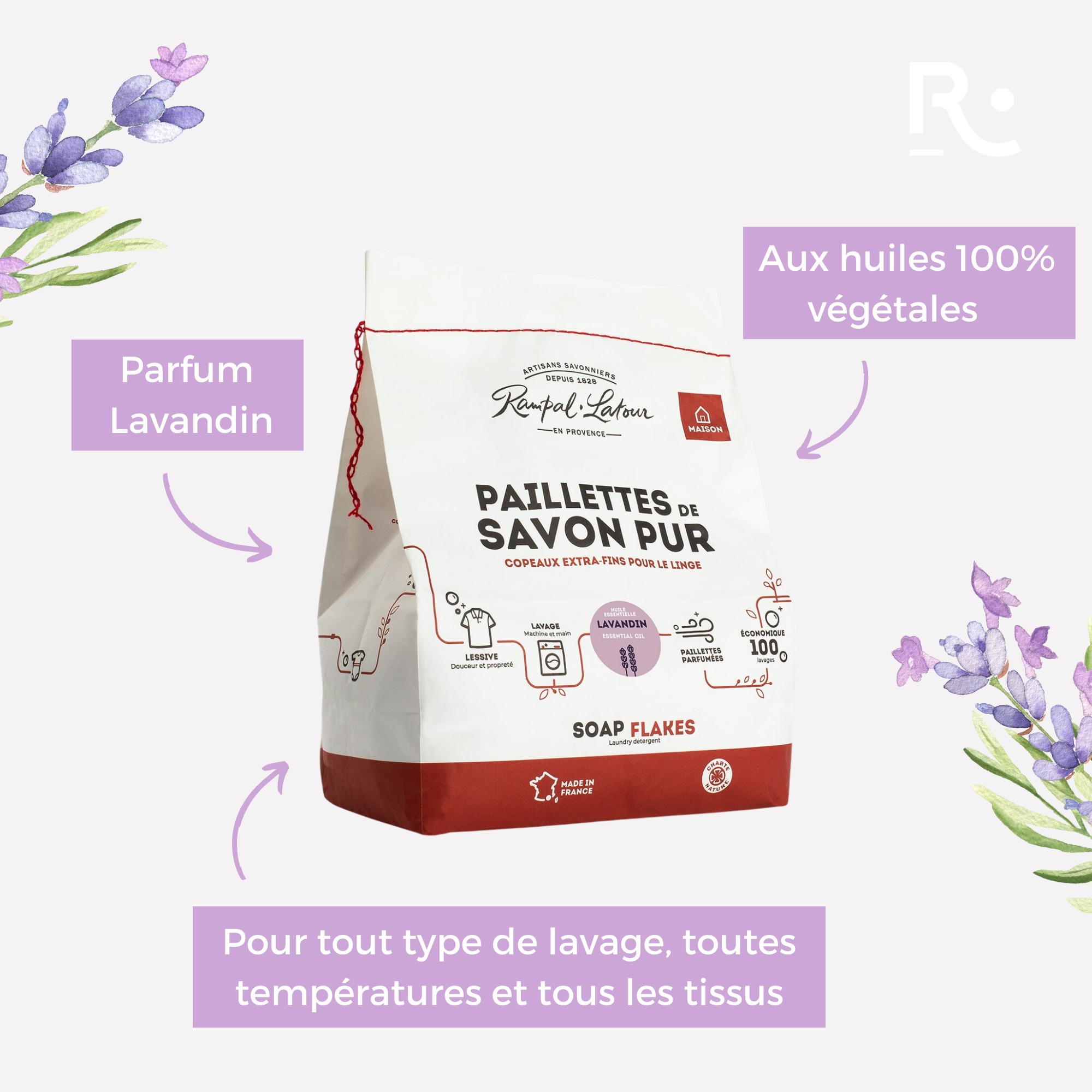 Lavandin Pure Laundry Soap Flakes 750g