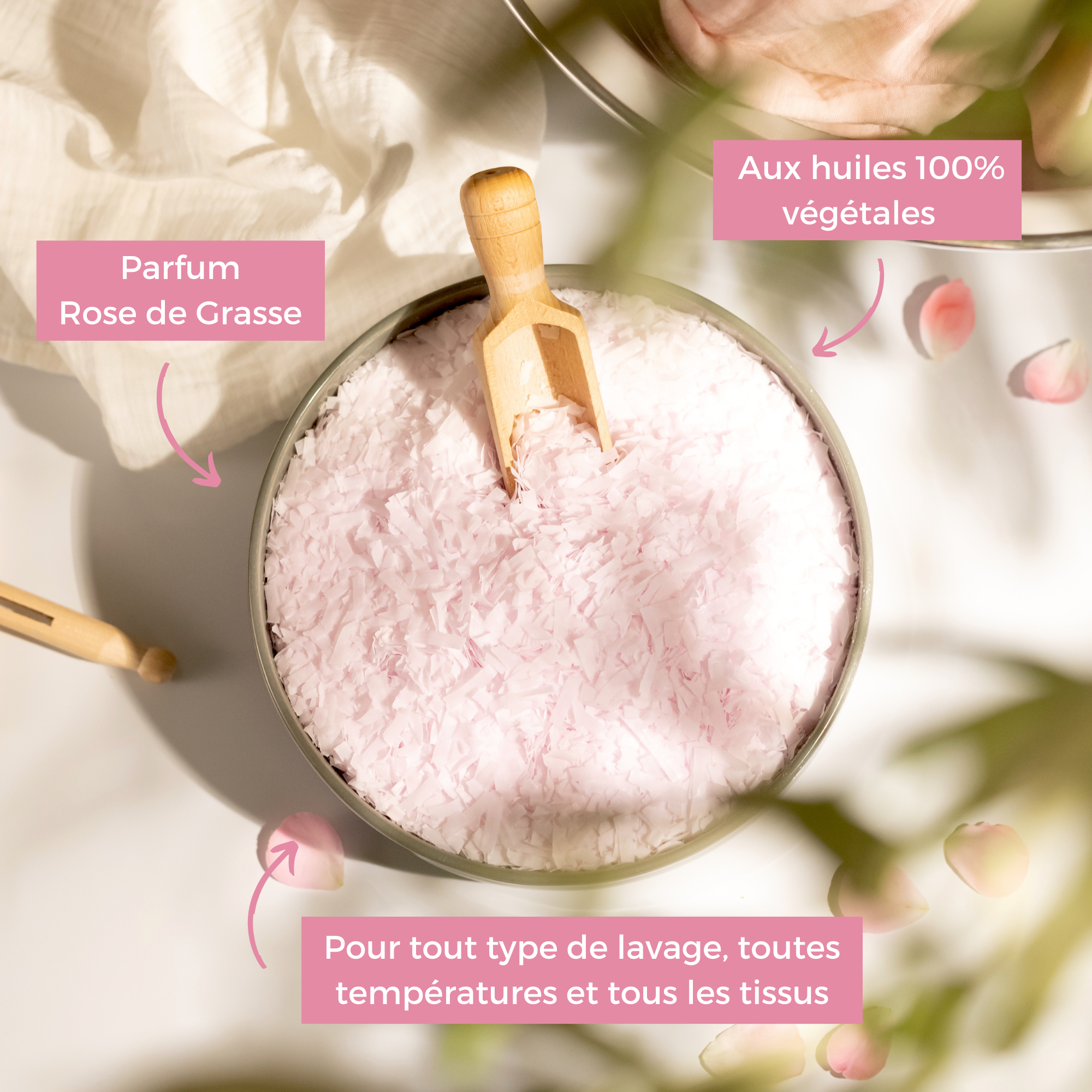 Pure soap flakes for laundry Rose de Grasse 1.5kg