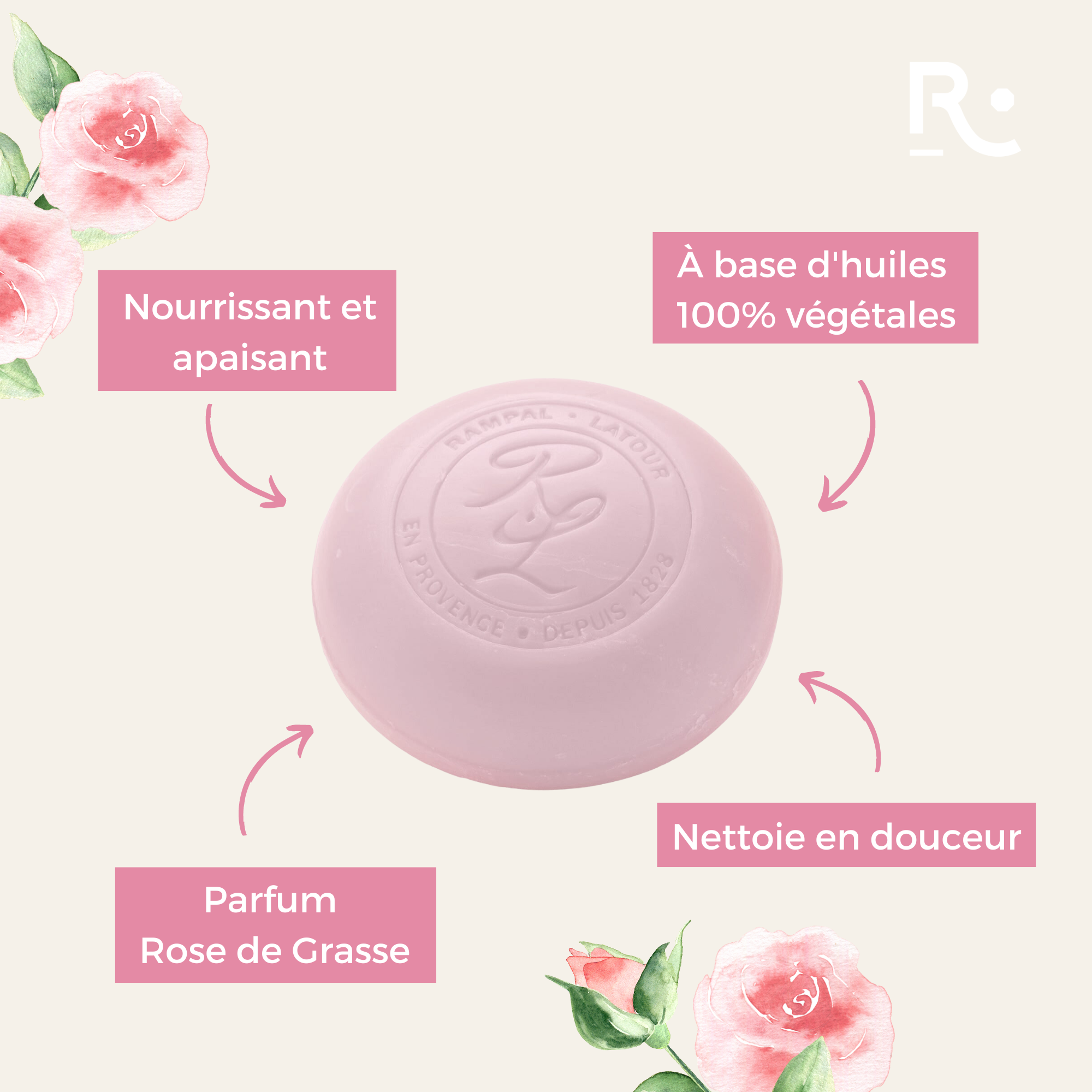 Rose de Grasse surgras soaps 3x150g