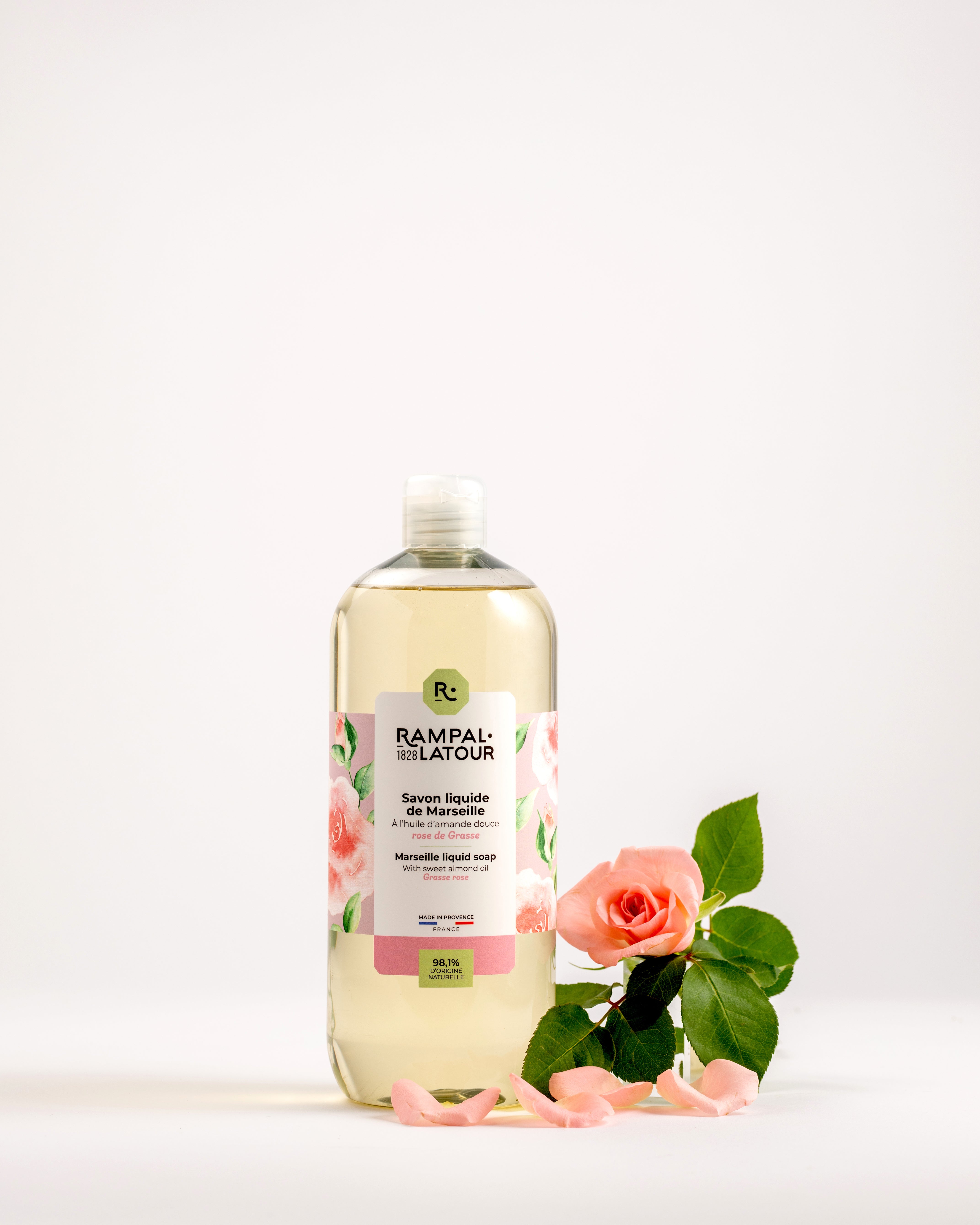 Marseille liquid soap Rose de Grasse 1L