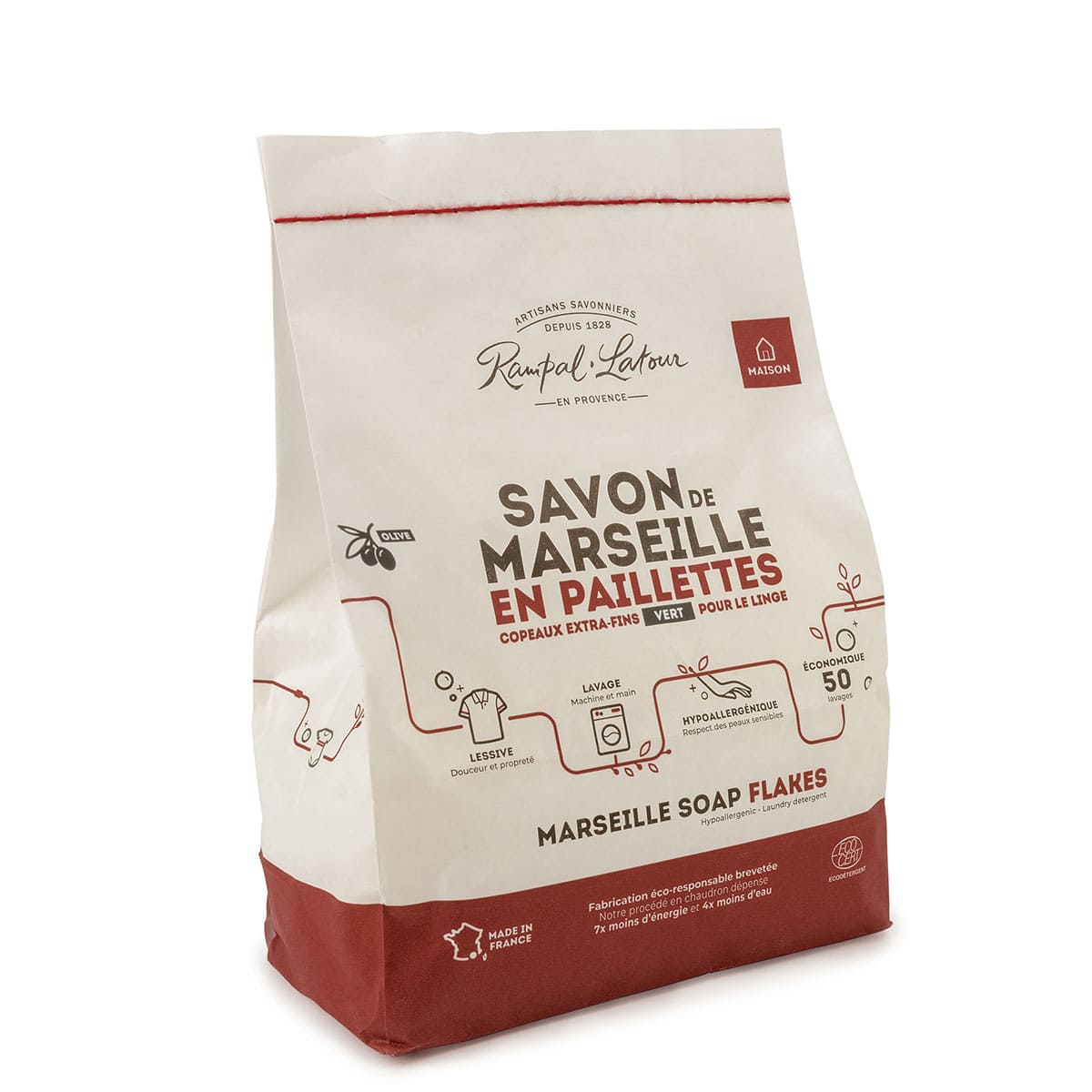 Marseille soap shavings with olive oil for laundry 750g - Ecodetergent