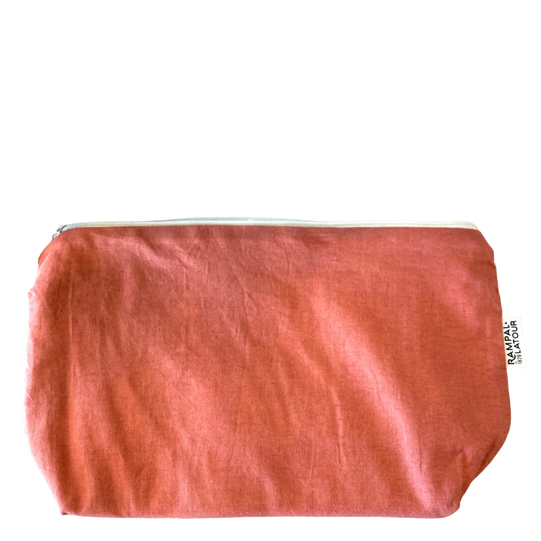 Trousse de toilette terracotta coton bio