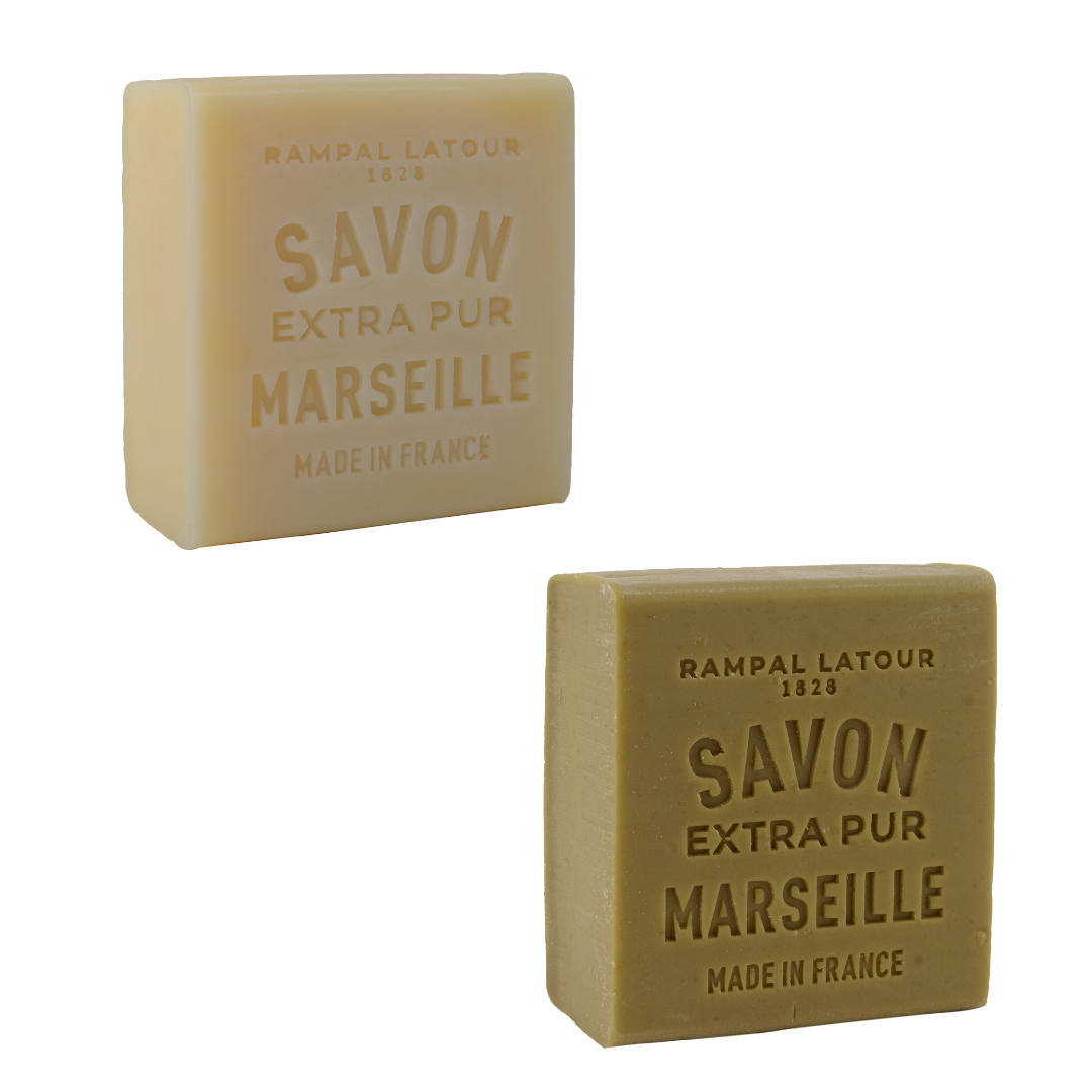 Lot de savons de Marseille Vert et Blanc 150g