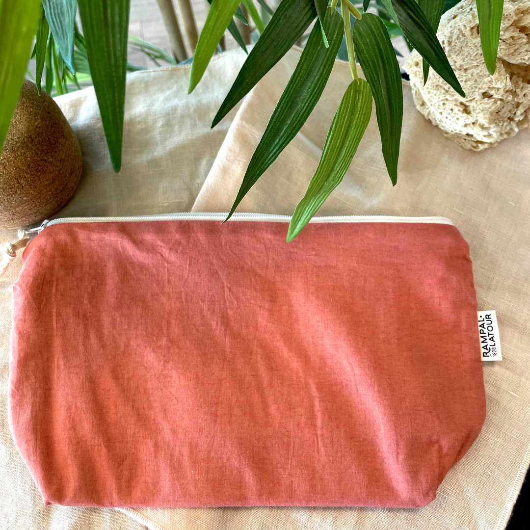 Trousse de toilette terracotta coton bio