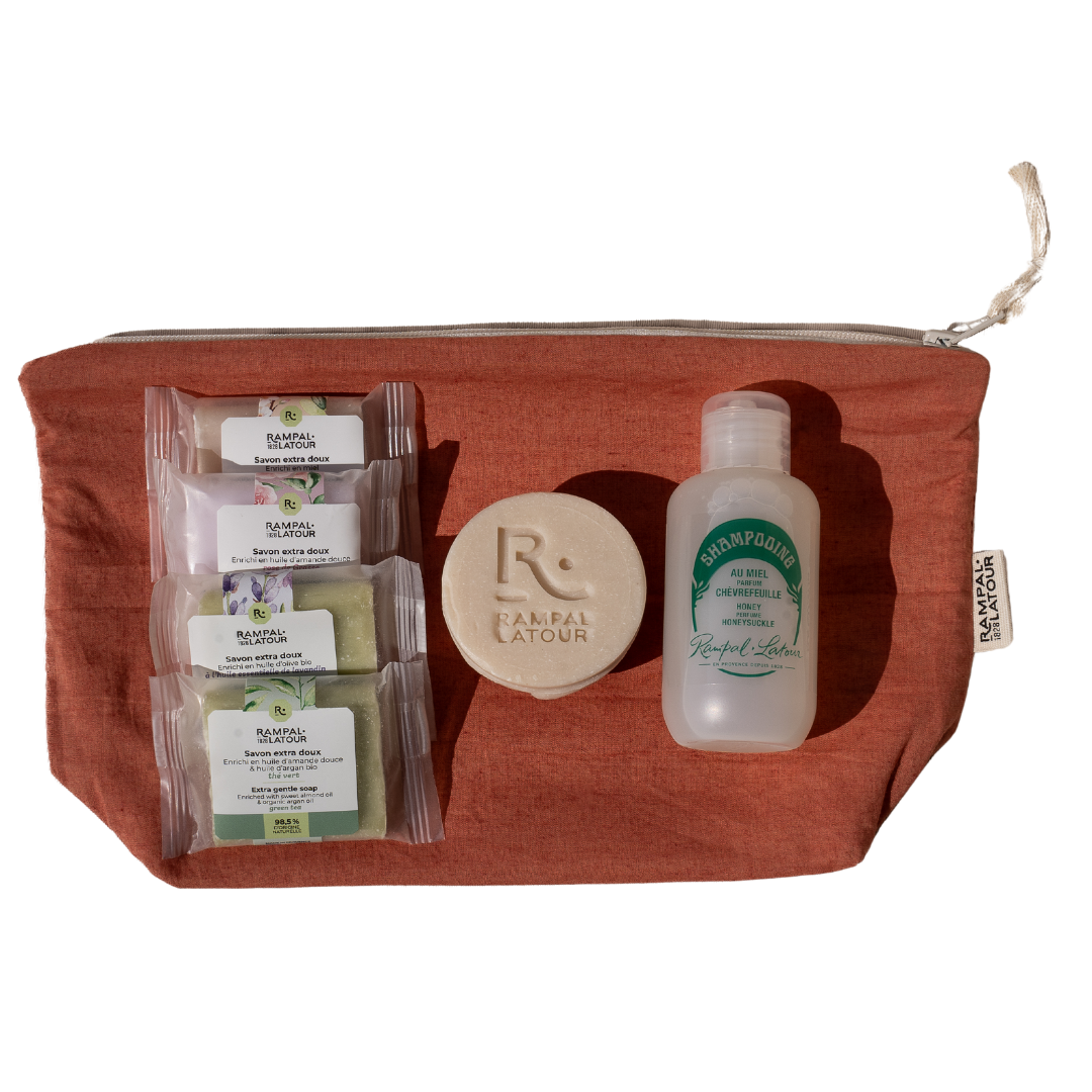 Trousse de toilette terracotta coton bio