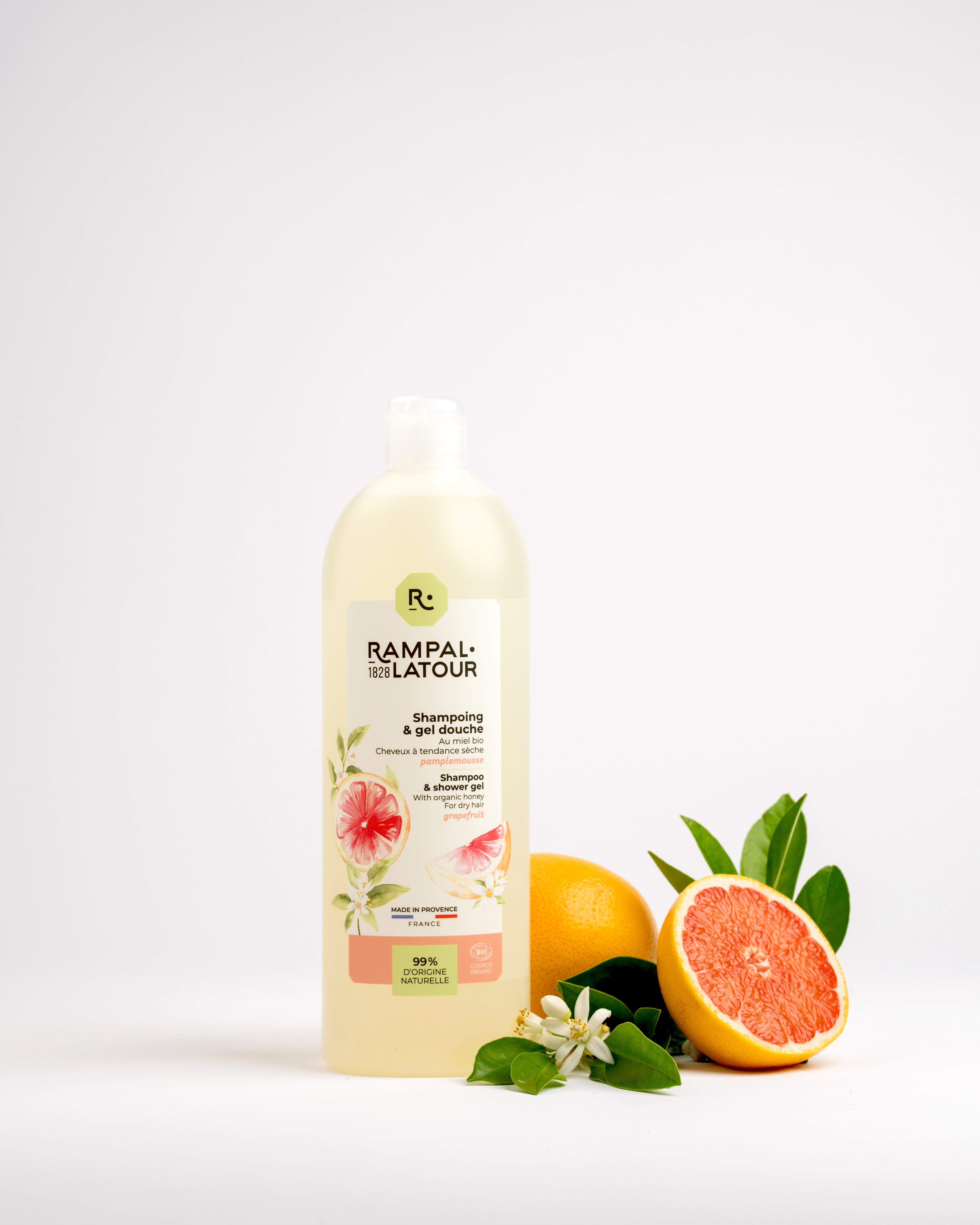 Shower shampoo certified organic Grapefruit 1L - Cosmos Organic