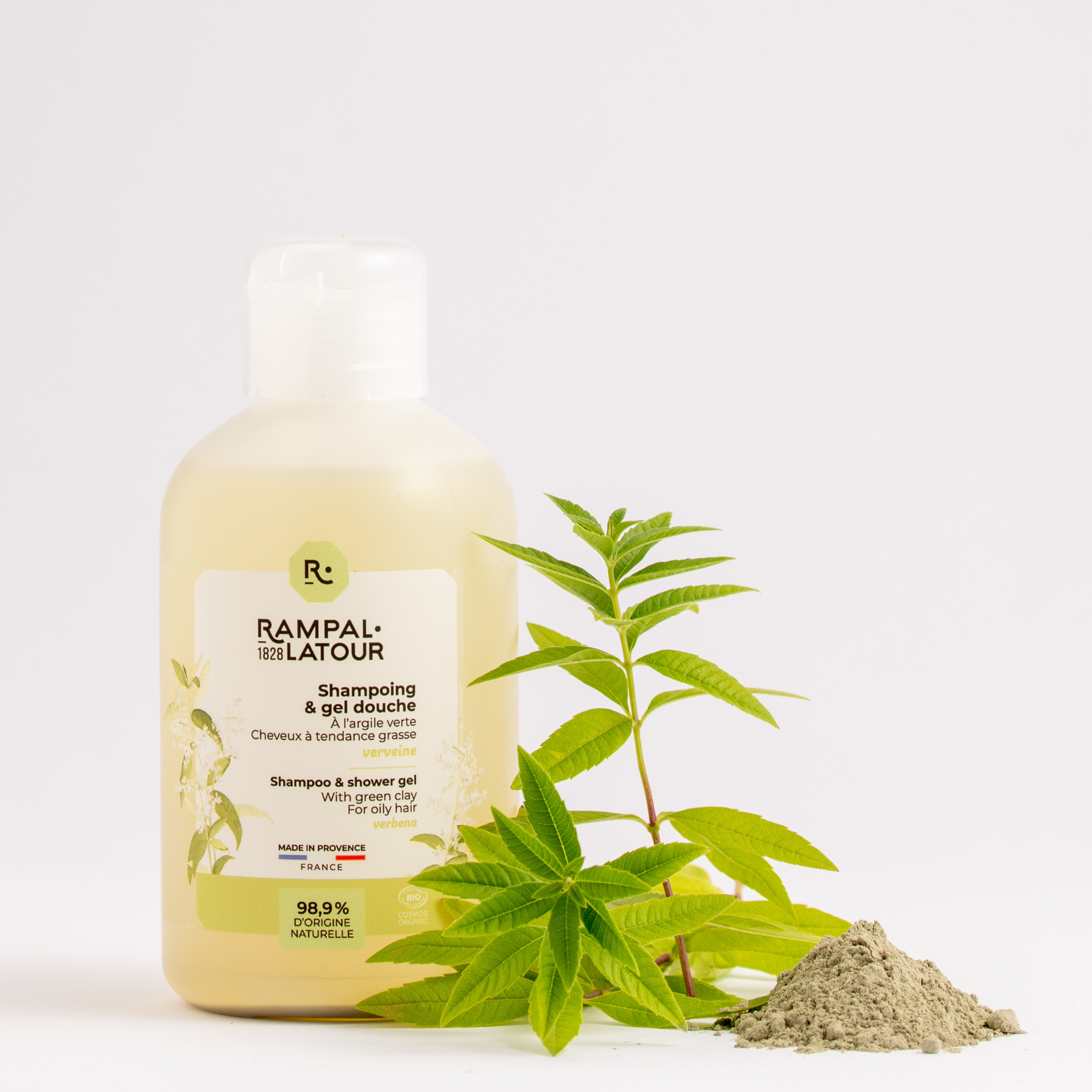 Shower shampoo certified organic Clay-Verbena 250ml - Cosmos Organic