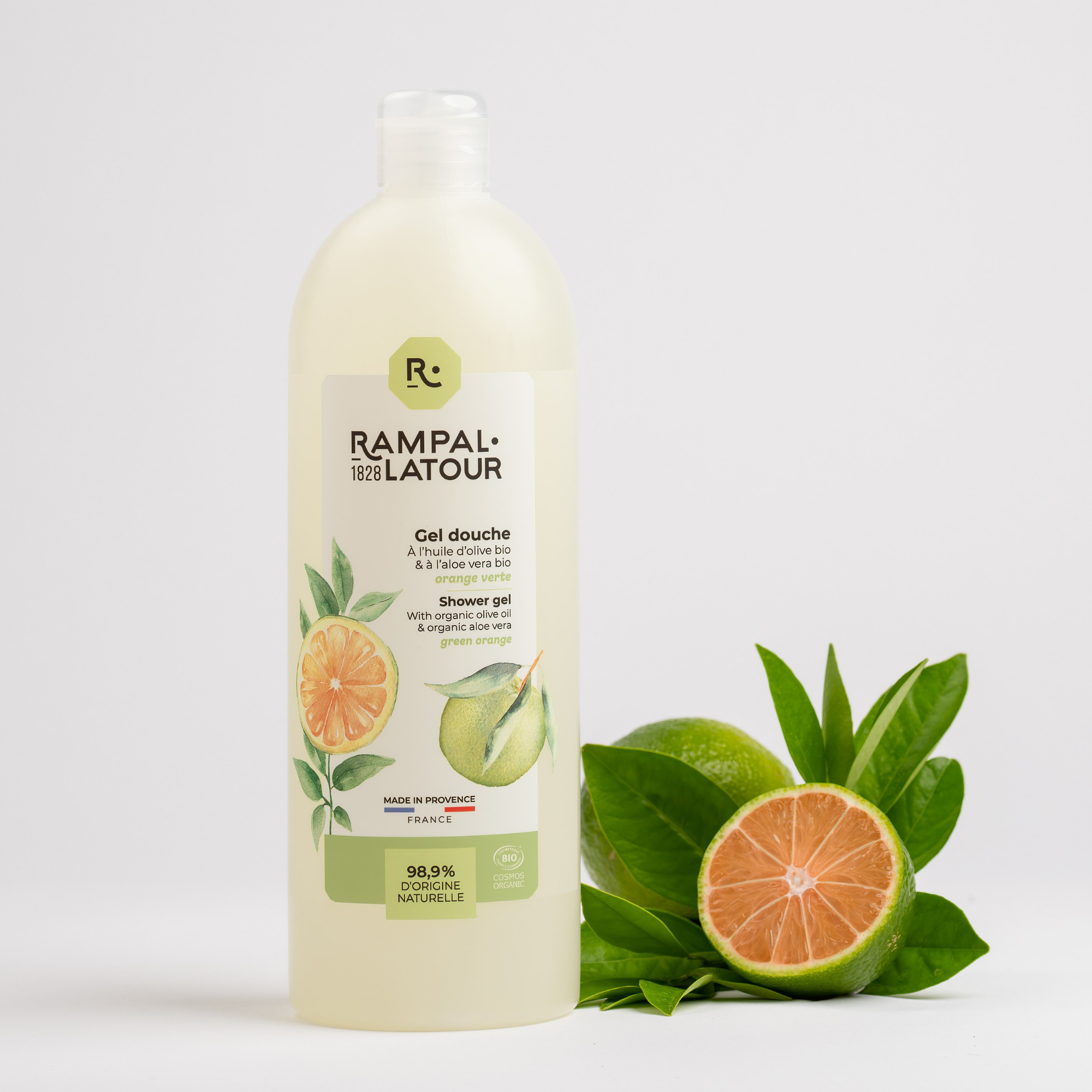 Shower gel certified organic Green Orange 1L - Cosmos Organic