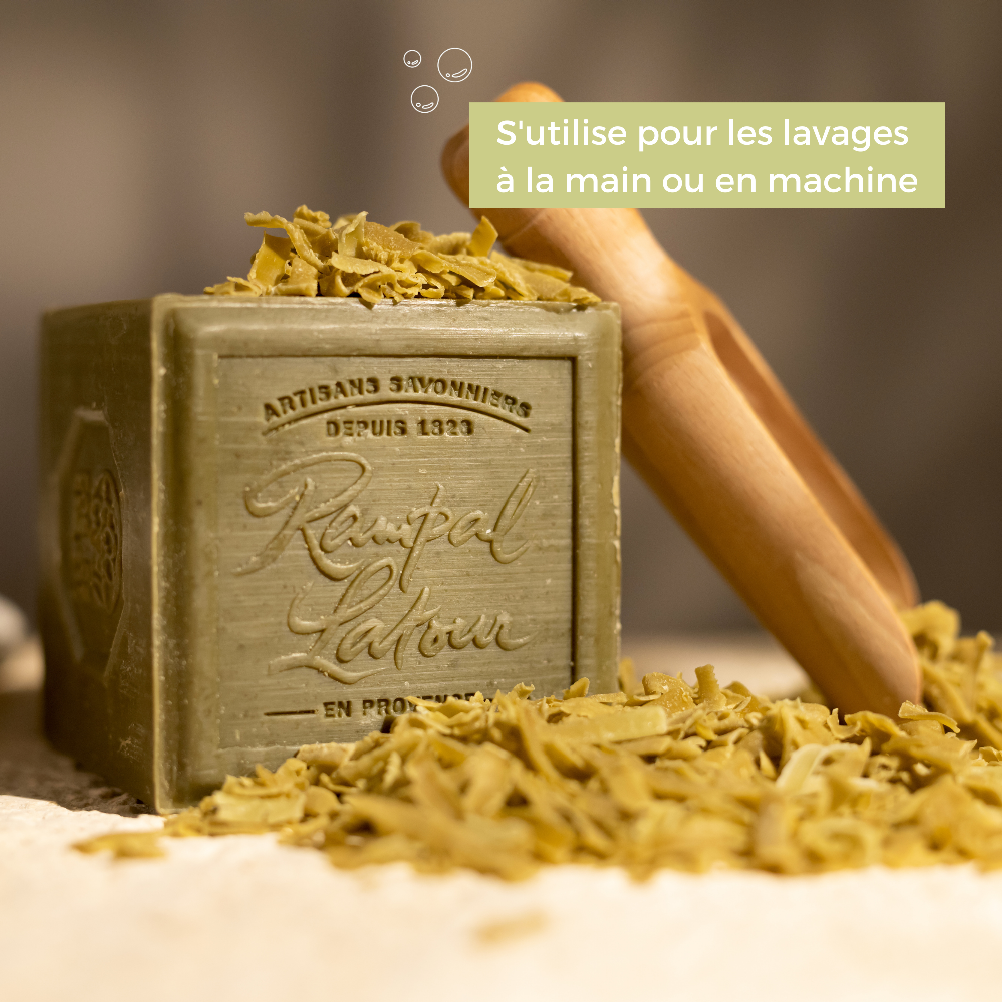 Natural Olive Oil Soap Flakes available in 4 scents