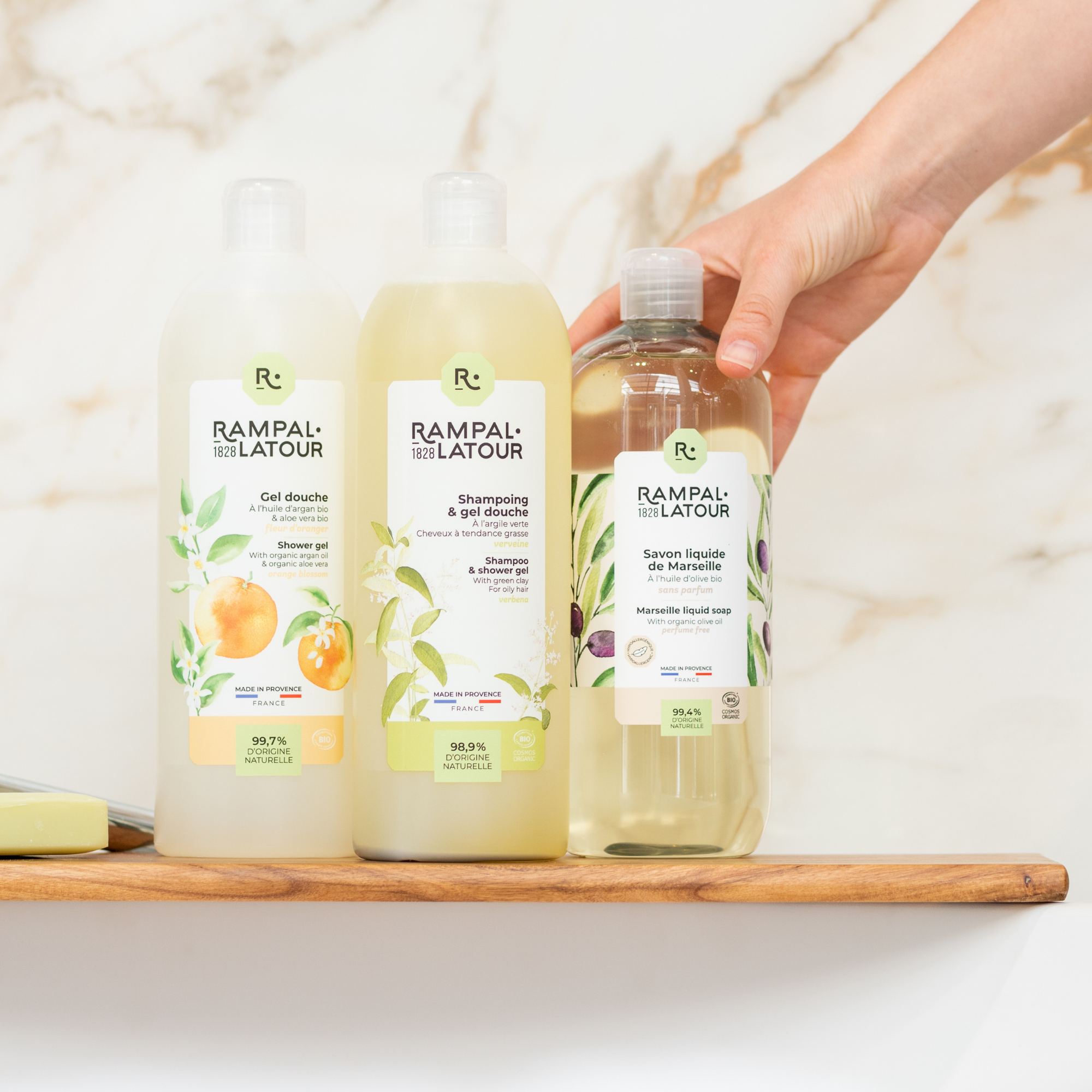 Shower shampoo certified organic Clay-Verbena 1L - Cosmos Organic