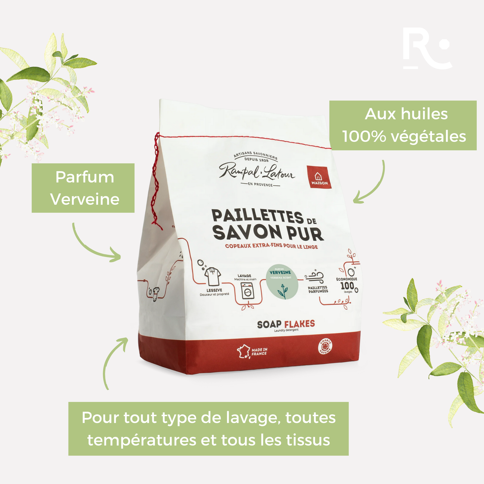 Paillettes de savon pur pour le linge Verveine 1.5kg