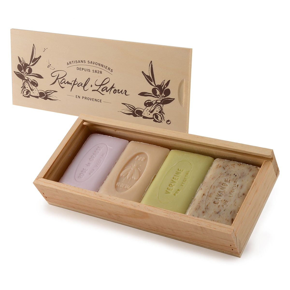 Pencil box of 4 scented soaps