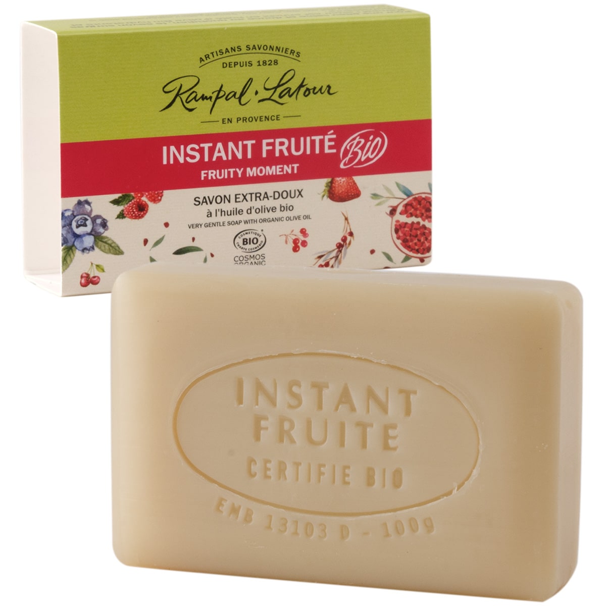 Certified organic soap ''Instant Fruité'' 100g - Cosmos Organic
