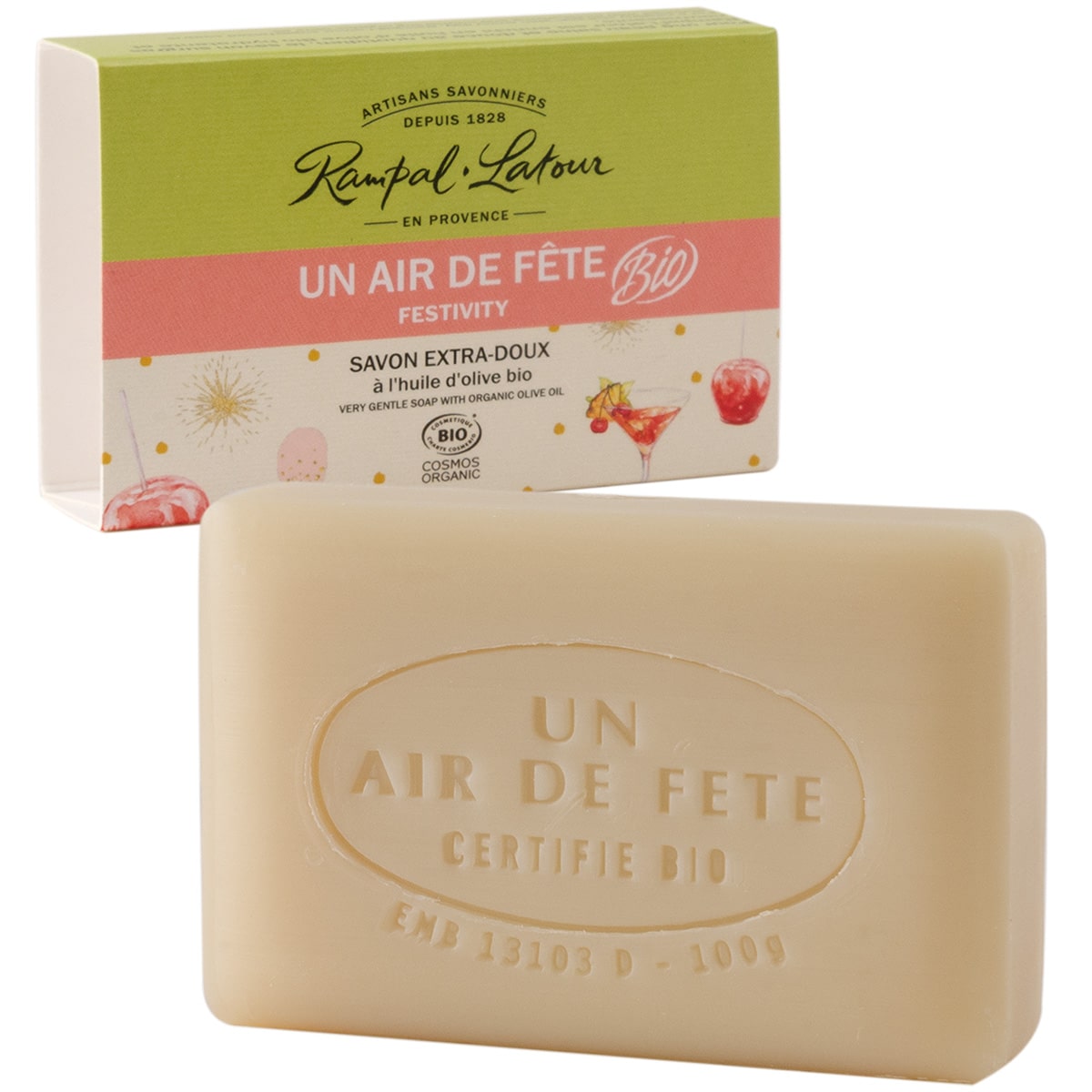 Certified organic soap ''Un Air de Fête'' 100g - Cosmos Organic