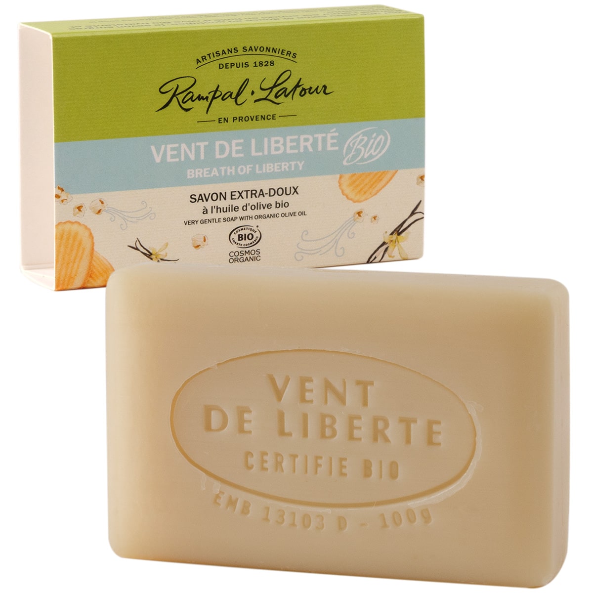 Soap bar certified organic ''Vent de Liberté'' 100g - Cosmos Organic