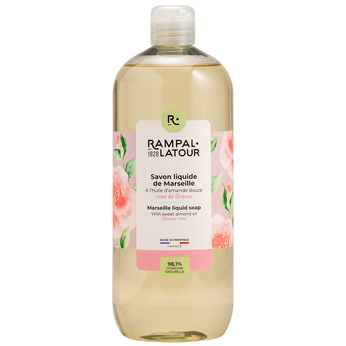 Marseille liquid soap Rose de Grasse 1L