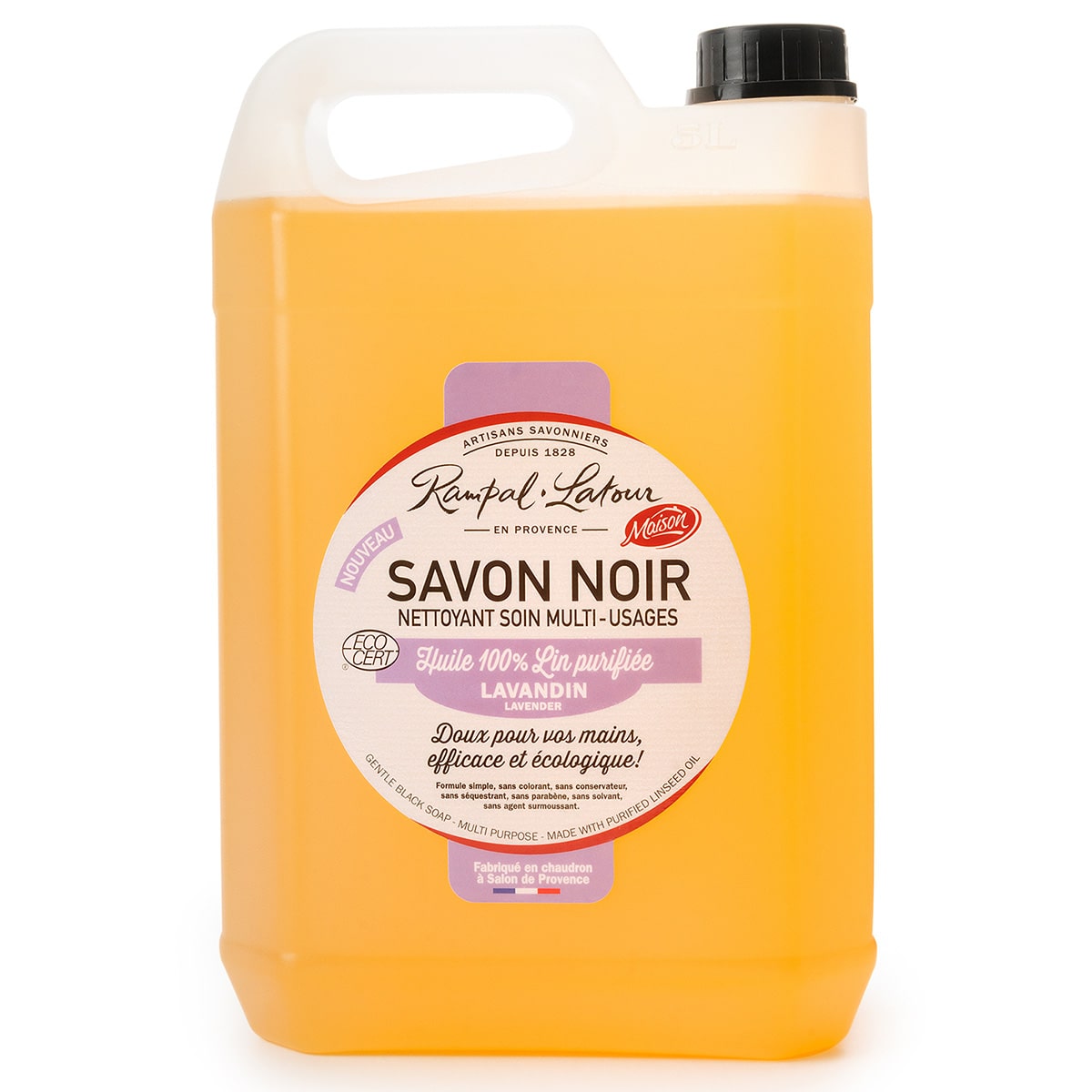 Black soap with linseed oil Lavandin 5L - Ecodetergent