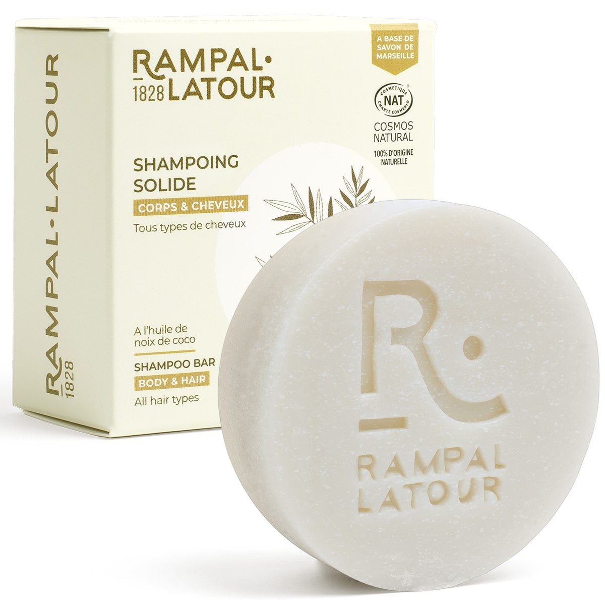 Solid shampoo for all hair types Almond 80g - Cosmos Natural