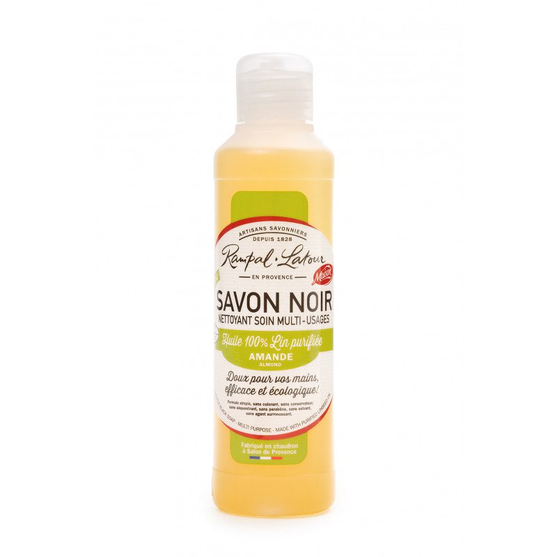 Liquid Black Soap made with Linseed oil Almond fragrance - 250 ml