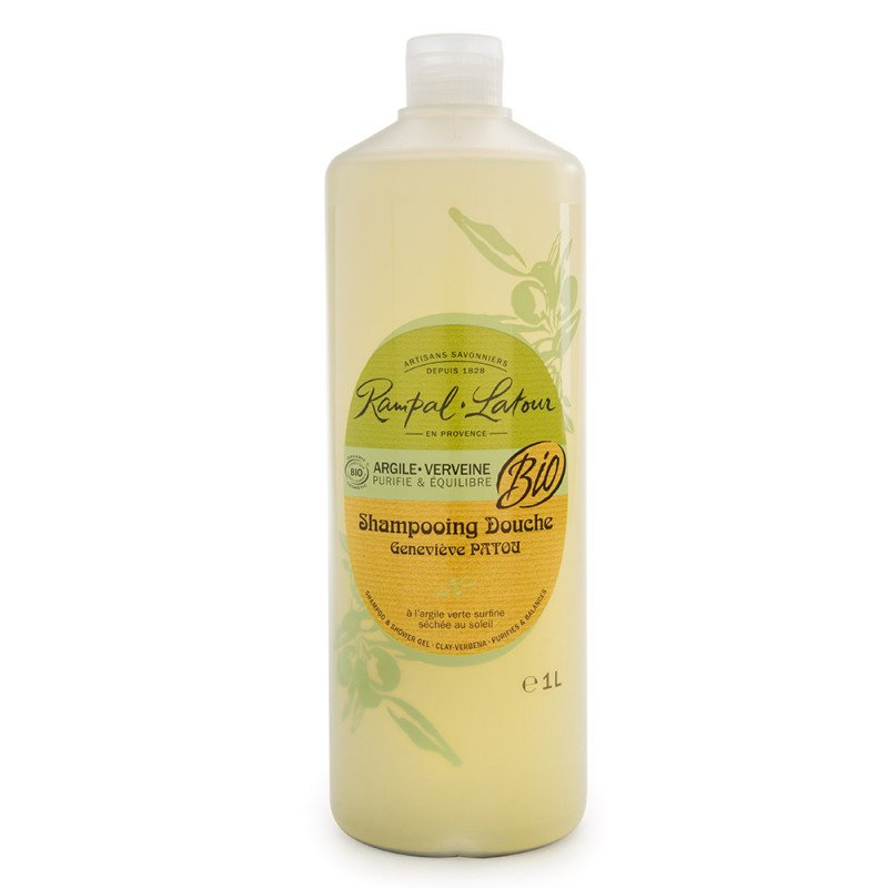 Organic certified Shampoo and Shower Gel Clay-Verbena - 1 liter